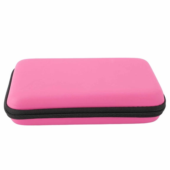 Rupoun Game Console Carrying Case Portable with 8 Game Slots Inner Pocket Hard Shell Travel Protective Cover Case for Nintendo New 3DS XL and New 2DS XL Console Accessories, Pink
