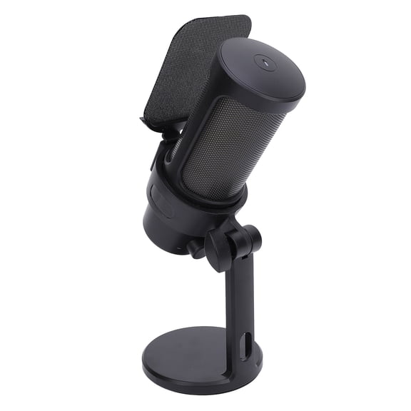 Rupoun Gaming Microphone USB PC Mic Condenser Mic with Quick Mute Function Shock Mount Rotate Gain Key for Podcasts Videos Streaming for PC Black 9.84x5.12x3.54 inches / 25x13x9 cm