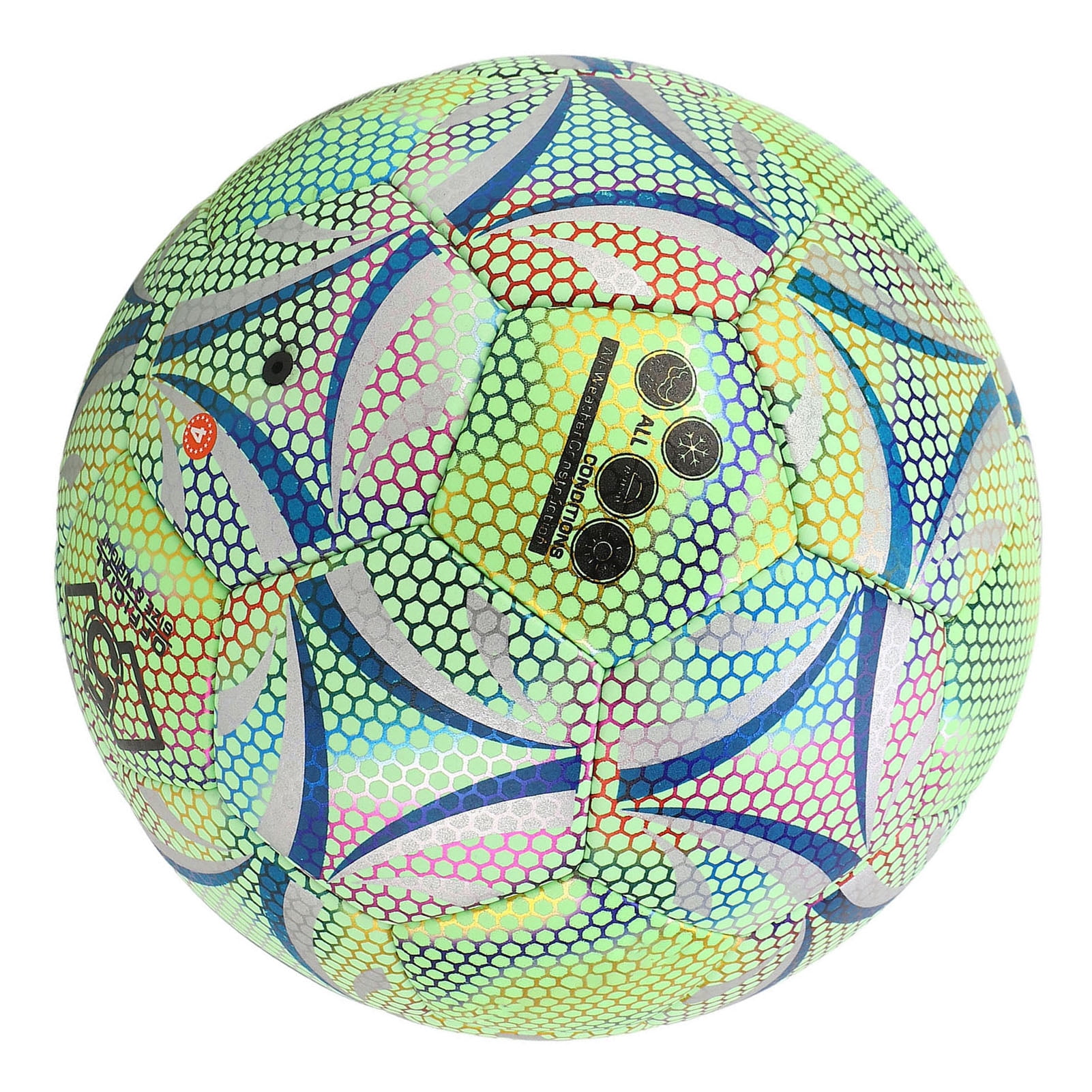 Rupoun Glowing Soccer Ball Size 5 Luminous PU Leather Light Up Football Reflective Wearproof Training Gear for Night Games Glow in the Dark Kids Adults Match Equipment