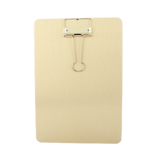 Rupoun Gold Metal Clipboard Folder, Practical Hangable Multifunctional Rust-Proof Form Holder for Writing and Painting, 9.0 in x 6.2 in (22.8 cm x 15.8 cm)