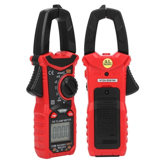 Rupoun HT206A Handheld Digital Clamp Meter Multimeter, AC Volts Current Resistance Tester with Backlit LCD Screen, 10 inches / 25.4 cm