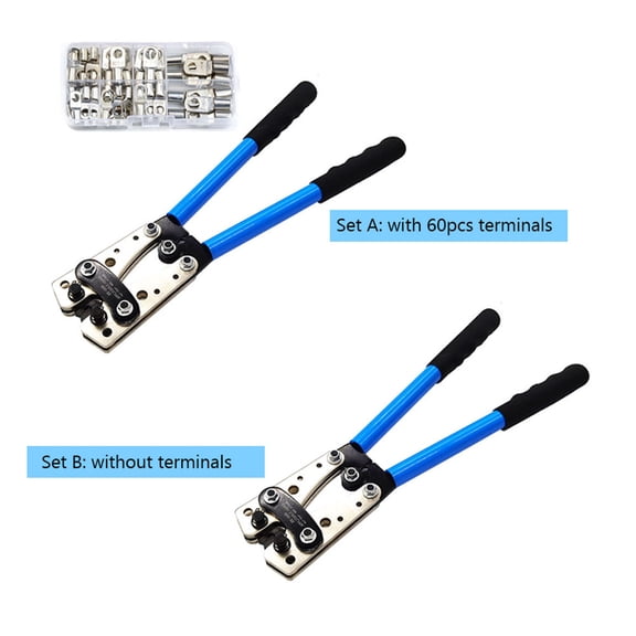 Rupoun HX-50B Portable Cable Crimping Tool Professional Terminals Crimper Plier Car Auto Copper Ring Terminal Wire Crimp Soldered Connectors Kit Multifunctional Hand Tools (16.5 in / 42.0 cm)