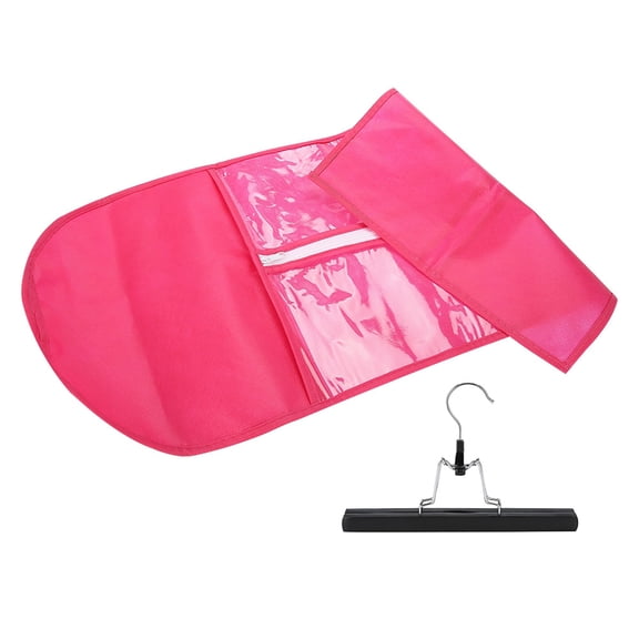 Rupoun Hair Extensions Carrier Wig Organization Storage Case Clothes Isolation Bag with Wooden Hanger, Dustproof Non-Woven Fabric Protector for Clip-In Weaves, 23.7 x 11.4 inches / 60 x 29 cm