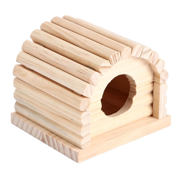 Rupoun Hamster Toy Wooden Villa Natural Wood House Ladder Arched Hideout House For Small Animals Mice Gerbils Guinea Pigs 4.72 inches / 12 cm 4.33 inches / 11 cm Premium Eco-Friendly Habitat