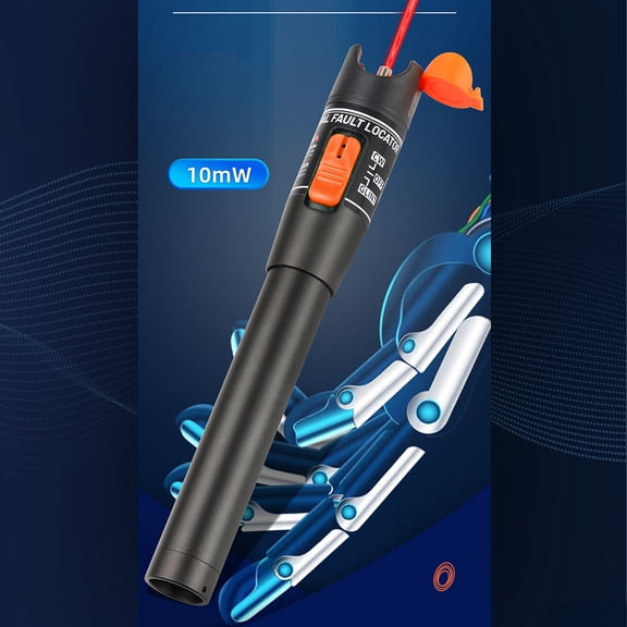 Rupoun Handheld 10mW Optical Fiber Tester Portable Pen Type Red Light Visual Fault Locator Fiber Test Pen Support 2.5mm FC SC ST Interface Universal Network Cable Diagnostic Tool 6.89 inches / 17.5cm