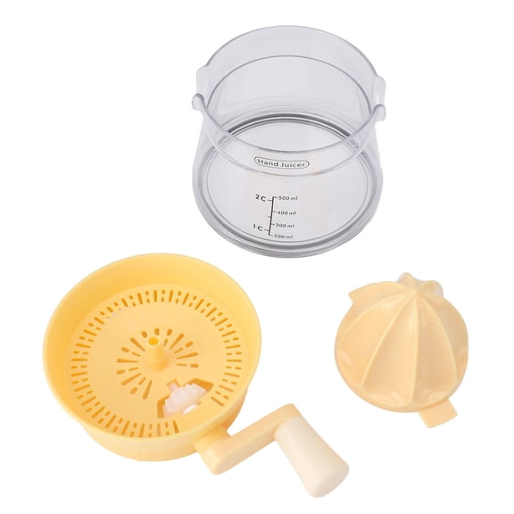 Rupoun Handheld Citrus Juicer – Manual Rotary Extractor for Lemon & Orange, Portable, Easy Clean, Food‑Grade ABS, Yellow