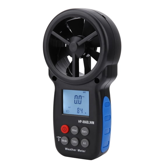 Rupoun Handheld Digital Anemometer Wind Speed Meter and Air Volume Measuring Gauge with Backlight LCD for Windchill Indication and Airflow Velocity Measurement 866B-WM (10.0 x 6.0 inches)