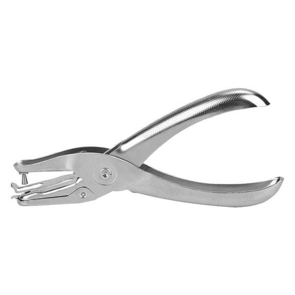 Rupoun Handheld FinePore Hole Punch, 6Page Capacity, ChromePlated, NonSlip Grip, EcoFriendly Scrap Collection