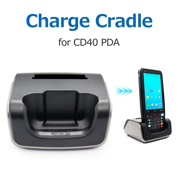 Rupoun Handheld PDA Terminal Machine Charging Base Suitable for CD40 POS Charging Cradle, Android 10.0 Compatible, Black - EU Plug