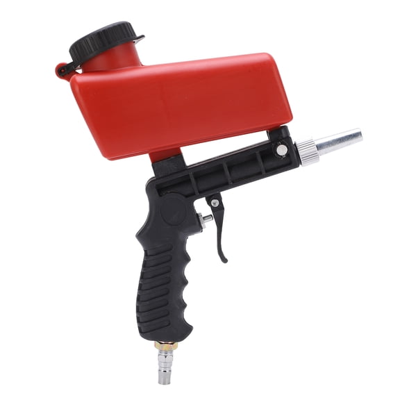 Rupoun Handheld Pneumatic Sandblasting Gun, Portable Small 90 PSI Sand Blaster for Auto Car Repairing, Red