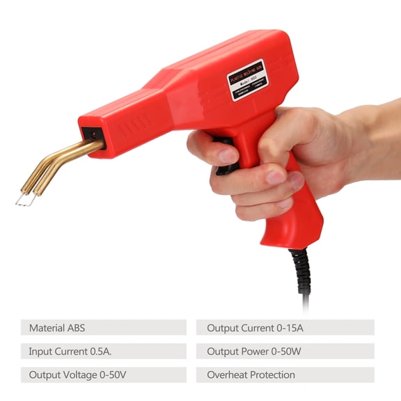 Rupoun Handy Plastics Welders Garage Tools Hot Staplers Machine Staple PVC Repairing Car Bumpers Welding Tool, Red 110V (11.4 inches / 29.0 cm)