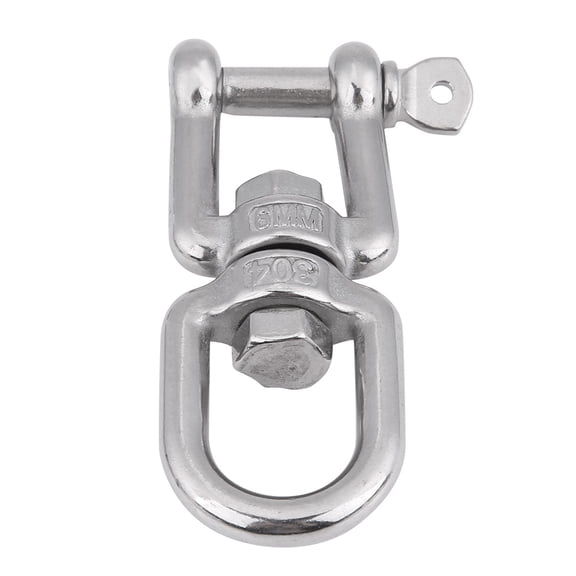 Rupoun Heavy Duty 304 Stainless Steel Swivel Ring Snap Rolling Shackle Device Quick Connection Hardware, Silver, 6mm / 0.24 in [cite: 7]