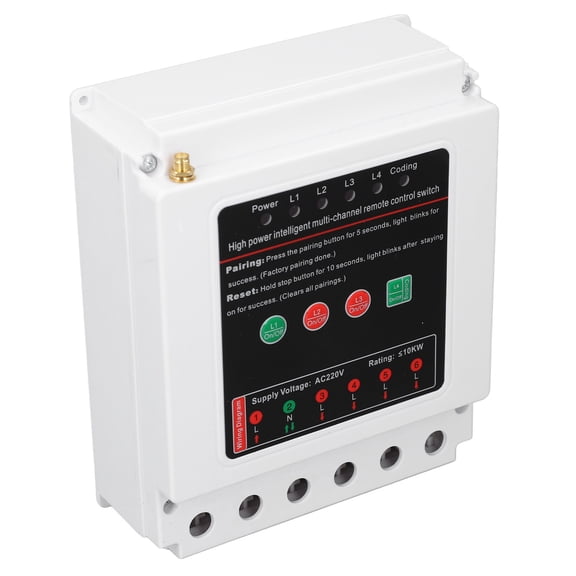 Rupoun Heavy Duty AC220V 90A Wireless Remote Switch, 4-Way Electrical Switch Control for Garage Door, Water Pump, Motor, and Farm Agriculture, 5000m Extended Range, 10KW High Power Capacity