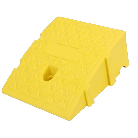 Rupoun Heavy Duty Curb Ramp Set, 2 PCS Portable Light Weight PE Driveway Threshold Ramps, Strong 4409lbs / 2 Ton Capacity for Cars, Carts, Dollies, Motorcycle, Bikes, 9.84x10.63x5.12 inches, Yellow