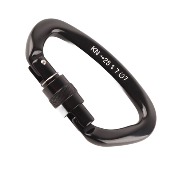 Rupoun Heavy Duty D Carabiner Clip 7075 Aviation Aluminum Locking Carabiner for Rock Climbing Camping, Black (3.94 inches / 10 cm)