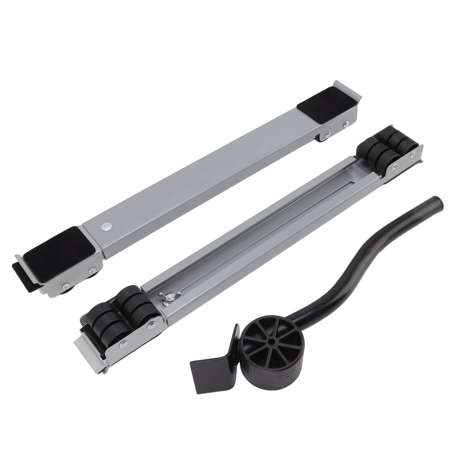 Rupoun Heavy Duty Extendable Appliance Roller, 660 Lbs / 300 KG Capacity Furniture Sliders, Adjustable Wash Machine and Refrigerator Base with 24 Wheels, Silver and Black
