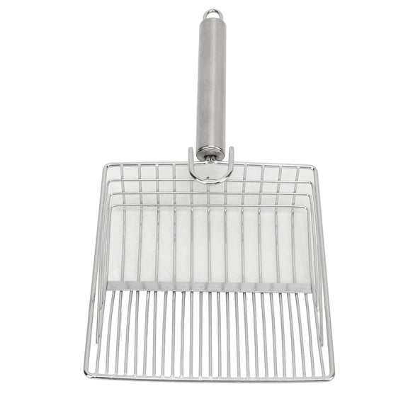 Rupoun Heavy Duty Metal Cat Litter Scooper, Deep Shovel Sifter with Long Handle, 11 inches / 28 cm