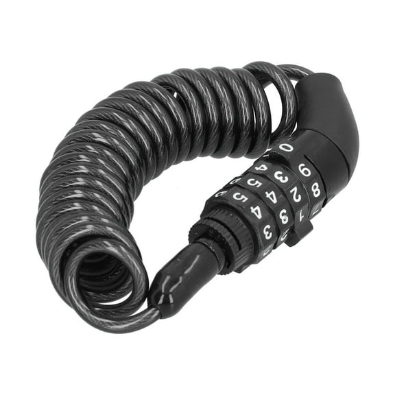 Rupoun Helmet Cable Lock 4 Digit Password Anti-Theft Multifunctional Retractable Steel Wire Replacement for Bicycle Motorcycle Scooter Black 1.5m / 4.9ft