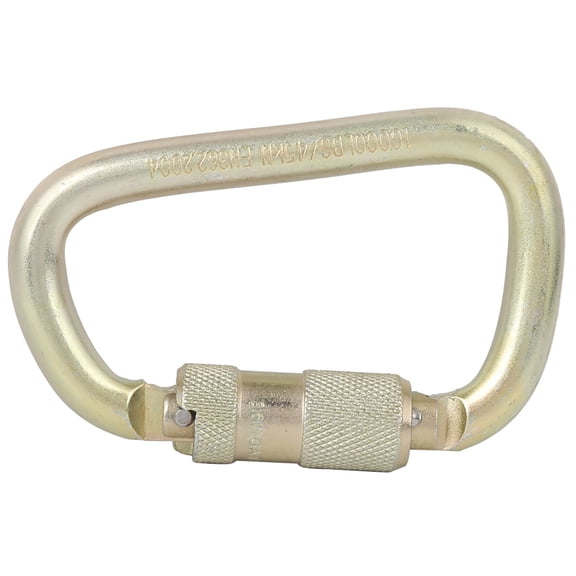 Rupoun High Load Bearing Master Lock Outdoor Automatic Locking DShaped Carabiner for Rock Climbing (Golden)