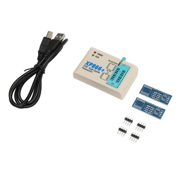 Rupoun High Speed USB 2.0 SPI FLASH Programmer Module Circuit Board Bios Chip Programming Kit For 24 25 93 EEPROM Series Memory Chips Including Adapters, Pins, Cables And Disc