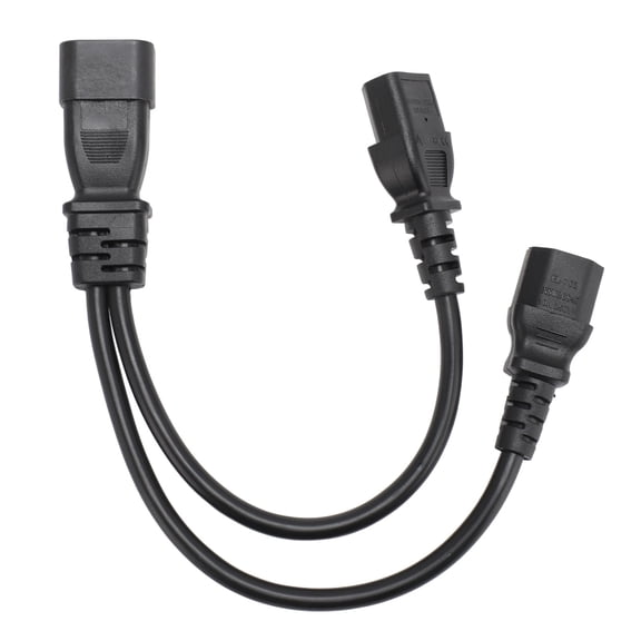 Rupoun IEC320 C14 to IEC320 C13 C15 Power Cords Male to Female Computer Y Splitter Adapter Cable for Display PC Desktop Printer Scanner 1.0ft / 30.48cm