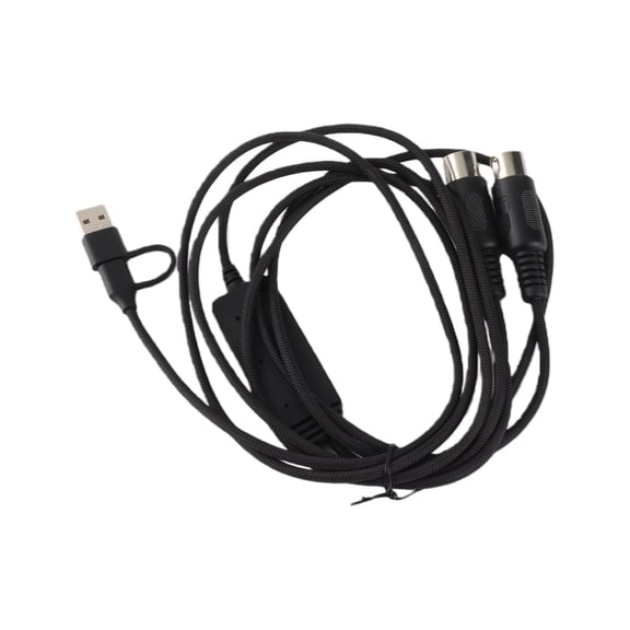 Rupoun IVU CREATOR Universal 5 Pin MIDI to USB Cable Adapter Converter for Keyboards and Pianos, High-Speed Audio Interface Connection Cord, Compatible with Various OS, Black (6.56ft / 2m)