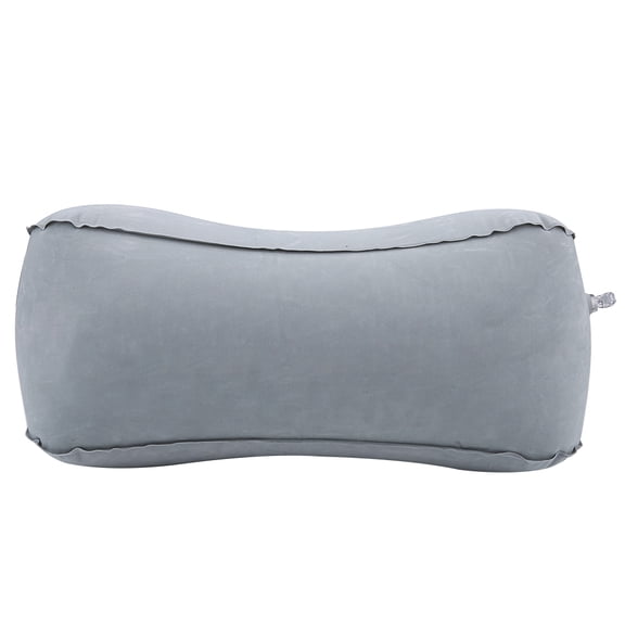 Rupoun Inflatable Flocking Travel Foot Rest Pillow, 14.57x11.02x5.91 inches / 37x28x15 cm Collapsible Flights Sleep Cushion with Dedicated Air Pump Accessory for Leg Elevation and Office (Gray)