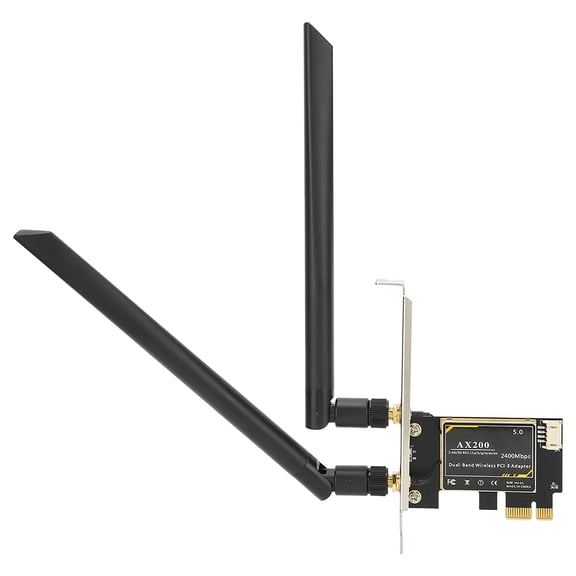 Rupoun For Intel AX200 5G WiFi Card Dual Band Bluetooth 5.1 PCIE Wireless Card with Antenna for Windows 10 64bit/ Linux PC Desktop (7.87 inches / 20 cm)