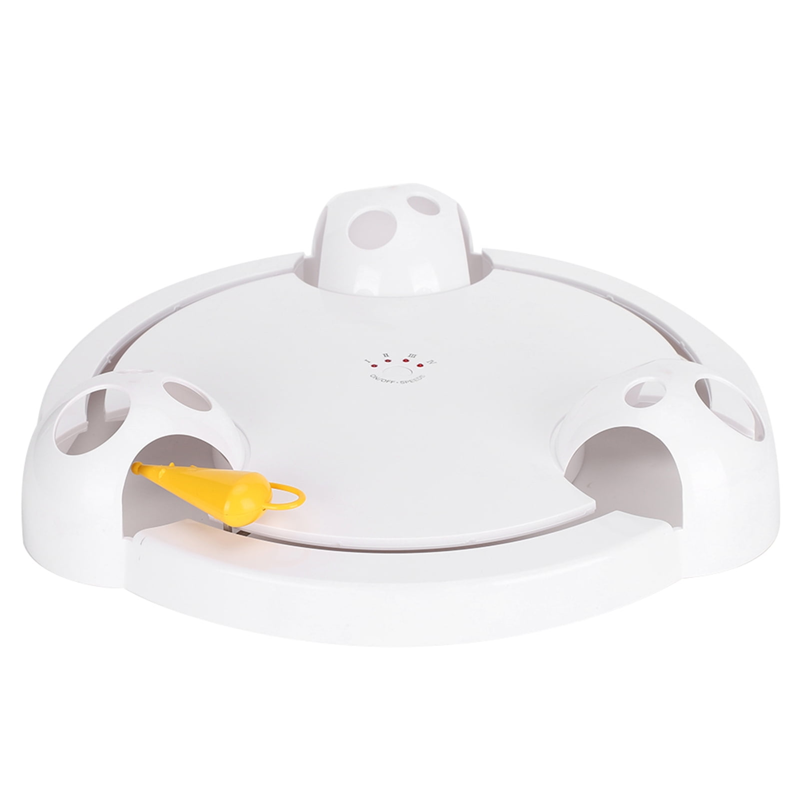 Rupoun Interactive Electric Cat Turntable Toy, Automatic Spinning Teaser Cat Game with Donut Shape, Catching Toy for Indoor Cats and Kittens, White (13 inches / 33 cm)