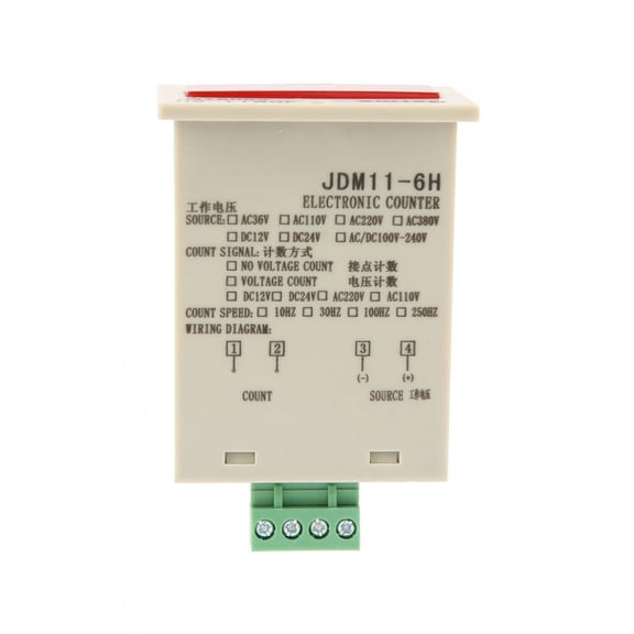 Rupoun JDM11-6H 6 Digit Display Electronic Counter Frequency Pulse Generator High Speed DC 12V Accurate Measurement Device Reset Switch Low Power