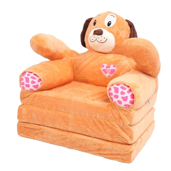 Rupoun Kids Sofa Animal Cartoon Pattern Foldable Multifunctional Mini Couch for Reading Relaxing Sleeping Girl Boy Gift Dog Shape (21.65 inches / 55 cm)