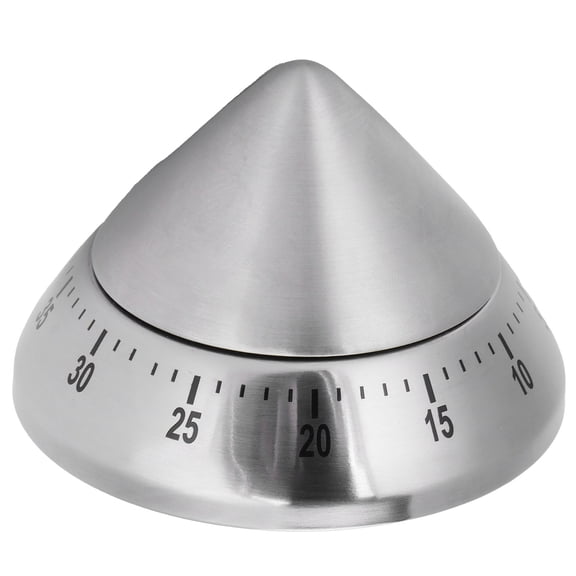 Rupoun Kitchen Cooking Timer Stainless Steel Mechanical Reminder Pointed Shaped Analog Clock Time Management Tool For Baking 3.54 inches / 9 cm