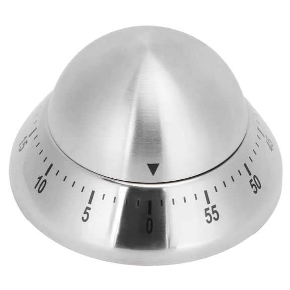 Rupoun Kitchen Cooking Timer Stainless Steel Mechanical Reminder Round Shaped Analog Clock Time Management Tool For Baking 3.15 inches / 8 cm
