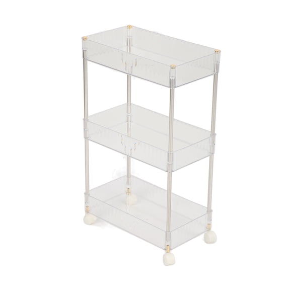 Rupoun Kitchen Storage Rack Cart Multifunctional 3 Layers ABS Slim Rolling Utility Cart for Bathroom Snacks Cosmetics 14.6 inches / 37 cm