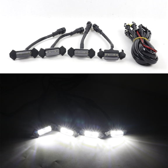 Rupoun LED Grille Light Kit Car Daytime Running Lights Automobile Modification Accessories 12V (7.87 in / 20 cm)
