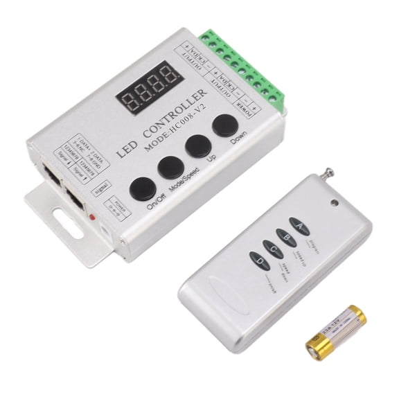 Rupoun LED RGB Controller SPI Signal Light Strip Controller for 6803 1903 WS2811 WS2812B DC 5V to 24V Wireless Remote Ambient Lighting Customization System with 133 Effect Modes