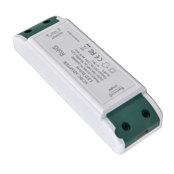 Rupoun LED Transformer 24V DC 2A 48W Constant Current Power Supply Driver for Home Office AC 100-240V Wide Voltage Input Step Down Converter Adapter
