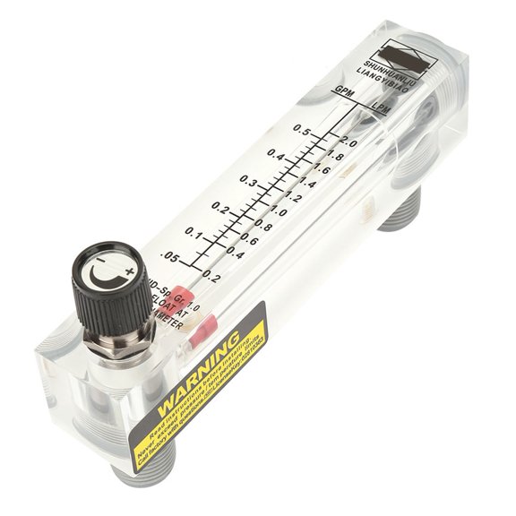 Rupoun LZM-15T Liquid Flowmeter 0.1-0.5GPM Panel Type Adjustable Flow Meter 1/4 inch BSPT Acrylic Body [cite: 9]