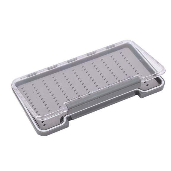 Rupoun Large Waterproof Fly Fishing Box, Transparent ABS Tackle Storage with Triangular Holes for Hooks & Lures, 7.09 inches / 18 cm