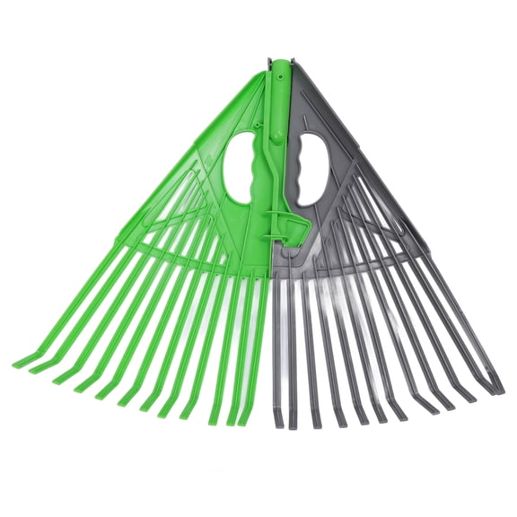 Rupoun Leaf Rake 24 Tines Detachable Plastic High Efficiency Joinable Garden Rake for Flower Beds and Yard, Lightweight, 17.7 inches / 45 cm