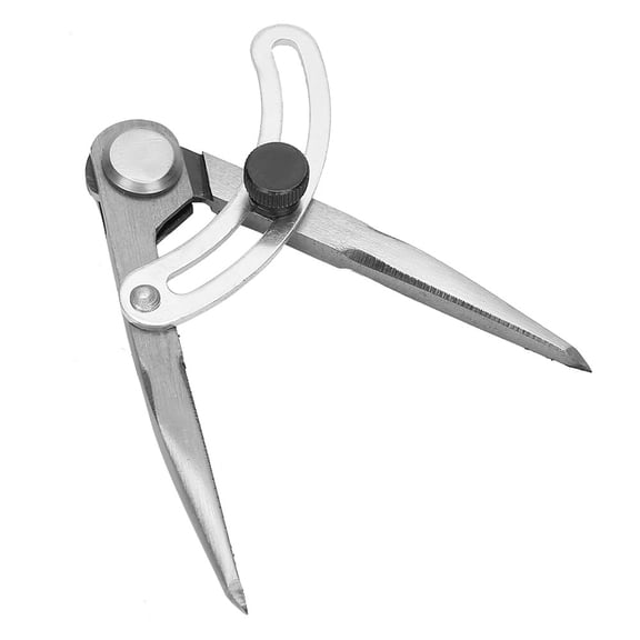 Rupoun Leather Scriber Spacing Compass Marking Tool 100mm (3.94 inches) Carbon Steel Edge Line Drawing Rotating Tool for DIY Leathercraft