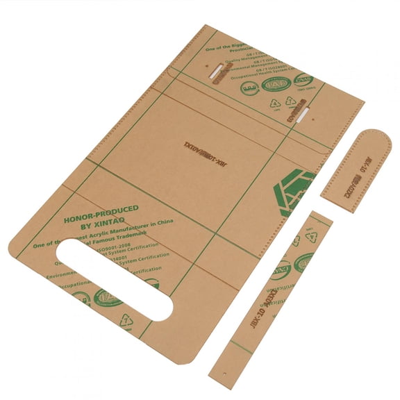 Rupoun Leather Template Set Transparent Acrylic DIY Leather Hand Bag Wallet Craft Tool For Leathercraft Professionals And Beginners, Premium Stencil Pattern Making Kit (14.57 inches / 37.00 cm)