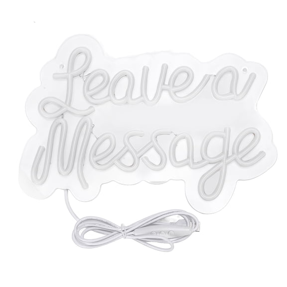 Rupoun Leave A Message LED Neon Sign USB Powered Decorative Wall Light For Bedroom Wedding Birthday Party Enhances Atmosphere Easy Installation With Chain 14.96 inches / 38 cm Premium Acrylic