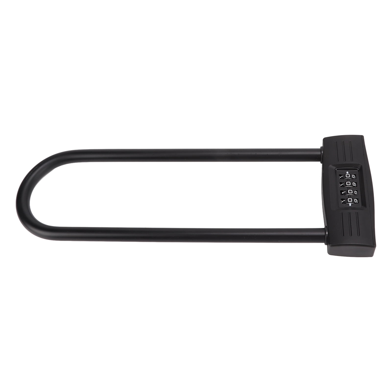 Rupoun Lengthen 4 Digit Combination U Lock Anti Theft Long Shackle Resettable Padlock for Bicycle, Motorcycle, and Electric Scooter, Black