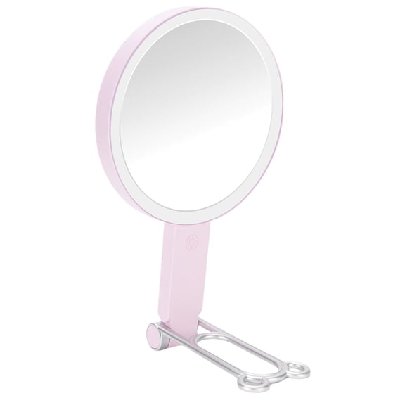 Rupoun Lighted Magnifying Makeup Mirror Double Sided 1X 30X LED USB Rechargeable Folding Round Pink (11.4 inches / 29 cm)