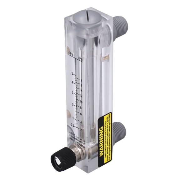 Rupoun Liquid Flowmeter Panel Type Acrylic Adjustable Fluid Flow Meter, 0.5-5 GPM (1.8-18.9 LPM) for Industrial and Agriculture Applications