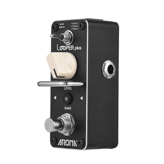 Rupoun Loop Pedal for Electric Guitar 24bit/44.1khz Looper Effects Pedal Dual Color LED Status Indicator Volume Adjustment Recording Save Button Buffer Bypass Black