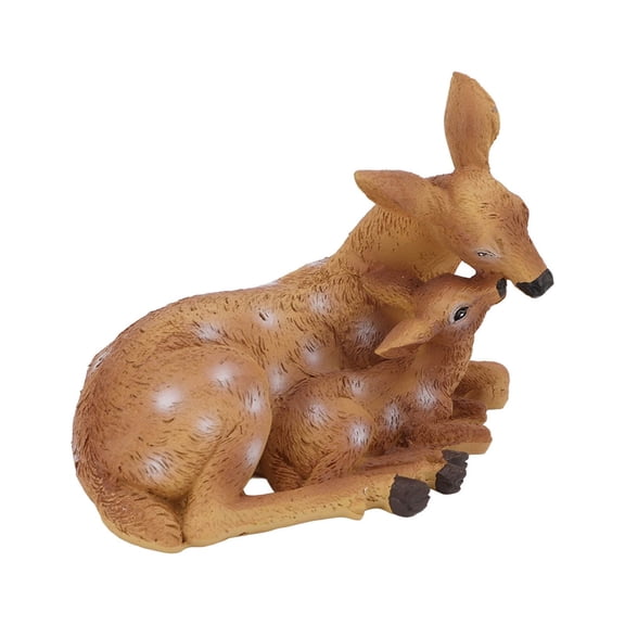 Rupoun Lovely Deer Figurine Statue Hand-Painted Resin Sculpture for Home Garden Decor, Outdoor Patio Yard Ornament Housewarming Gift (3.8 inches / 9.7 cm)