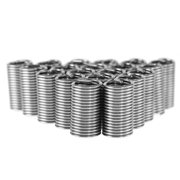 Rupoun M14 Stainless Steel SS304 Coiled Wire Helical Screw Thread Inserts, M14*2*3 D, 20pcs, Hardware Thread Repair Insert, Wear Resistance Fastener Tool