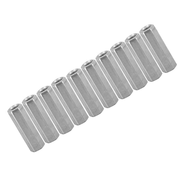 Rupoun M8 x 40 mm Long Rod Coupling Hex Nuts, Extra Deep Carbon Steel Zinc Plated Hexagonal Sleeve Standoff Threaded Fasteners for Machinery and Framework, 10 Pack (0.31 x 1.57 Inches)